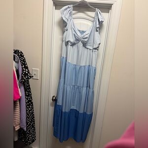 Blue Tiered Dress